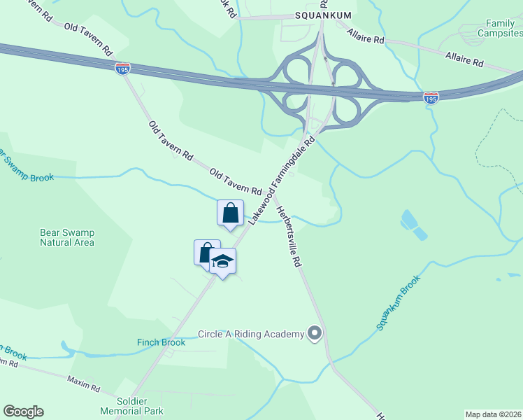 map of restaurants, bars, coffee shops, grocery stores, and more near 465 County Route 547 in Howell Township