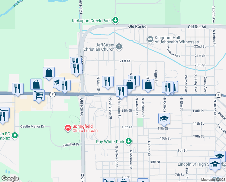 map of restaurants, bars, coffee shops, grocery stores, and more near 910 Woodlawn Road in Lincoln