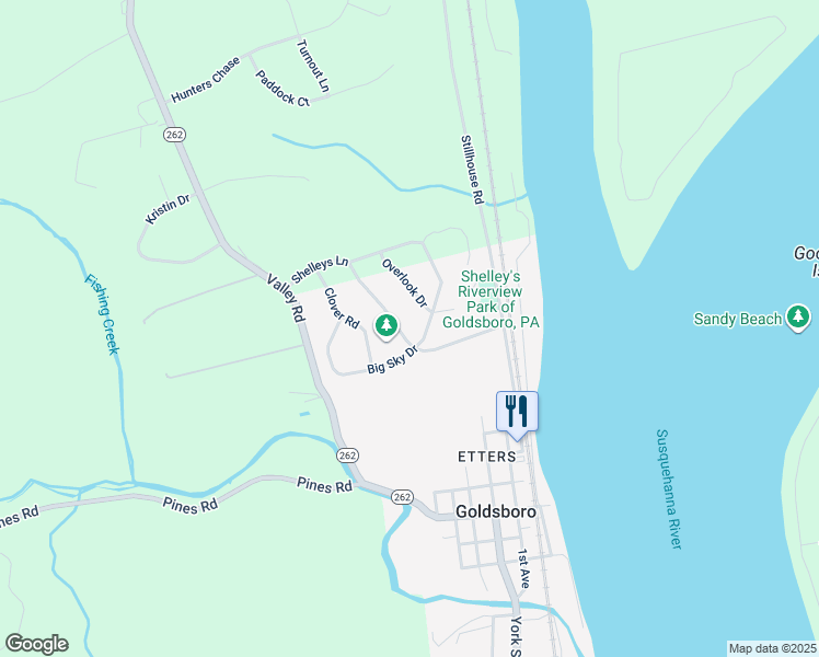 map of restaurants, bars, coffee shops, grocery stores, and more near 449 Shelleys Ln in Etters