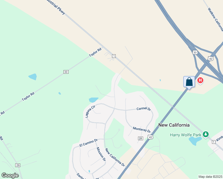 map of restaurants, bars, coffee shops, grocery stores, and more near 10055 New California Drive in Plain City