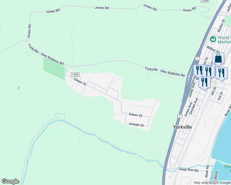 map of restaurants, bars, coffee shops, grocery stores, and more near 67 Jefferson Street in Rayland