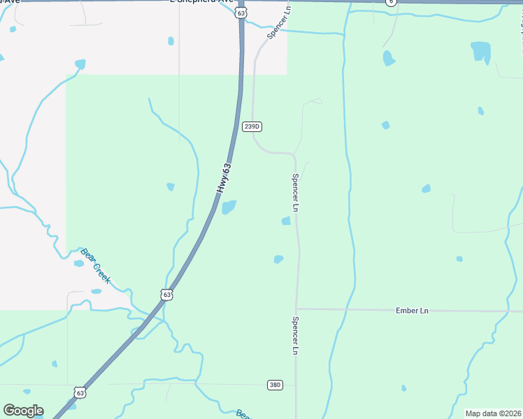 map of restaurants, bars, coffee shops, grocery stores, and more near 22533 Spencer Lane in Kirksville
