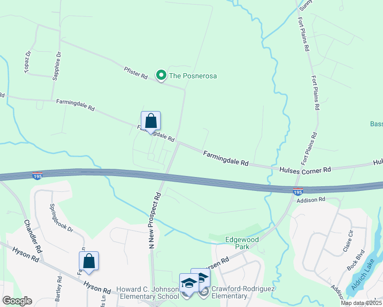 map of restaurants, bars, coffee shops, grocery stores, and more near 1045 Farmingdale Road in Jackson Township