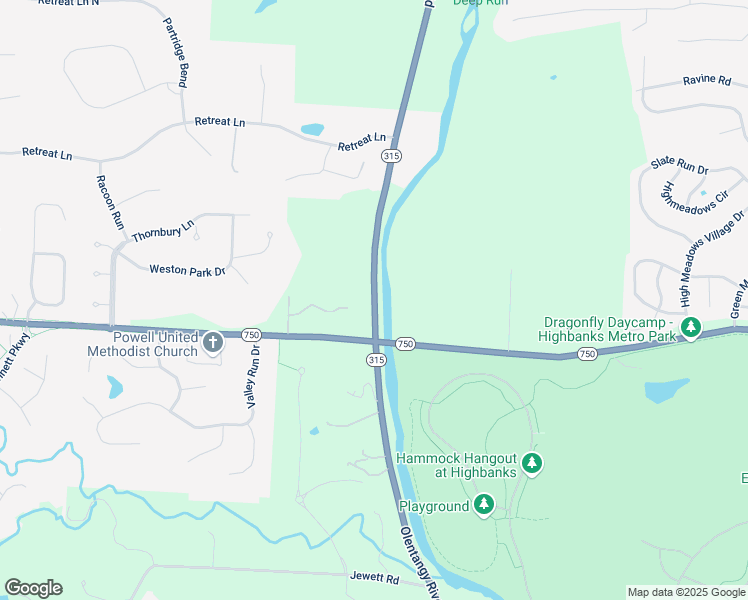map of restaurants, bars, coffee shops, grocery stores, and more near Ohio 315 in Columbus