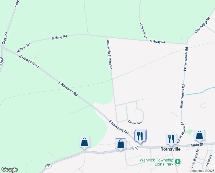 map of restaurants, bars, coffee shops, grocery stores, and more near 140 Rothsville Station Road in Lititz