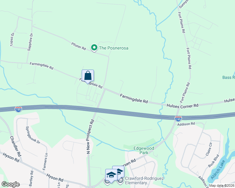 map of restaurants, bars, coffee shops, grocery stores, and more near 1045 Farmingdale Road in Jackson Township