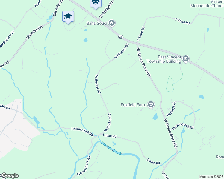 map of restaurants, bars, coffee shops, grocery stores, and more near 104 Badalamenti Drive in Phoenixville