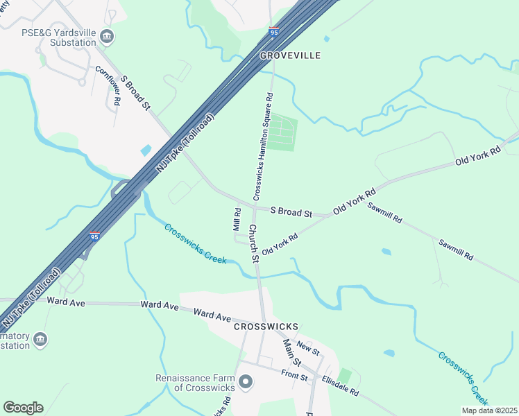 map of restaurants, bars, coffee shops, grocery stores, and more near 5040 Cross Street in Hamilton Township