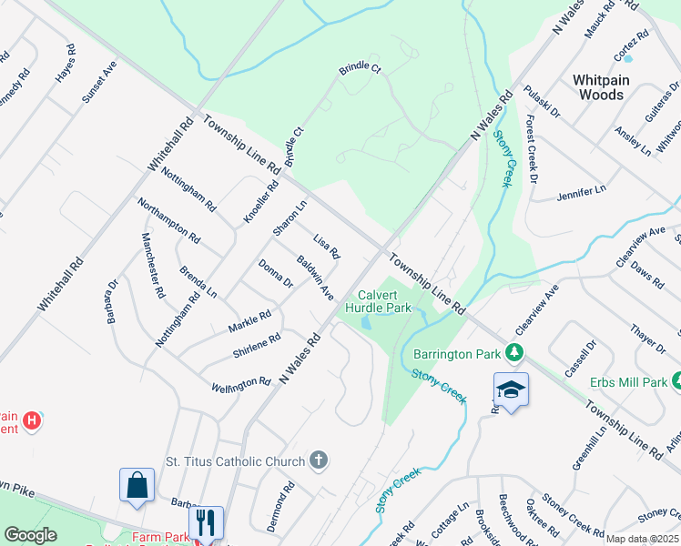 map of restaurants, bars, coffee shops, grocery stores, and more near 600 Lisa Road in Eagleville