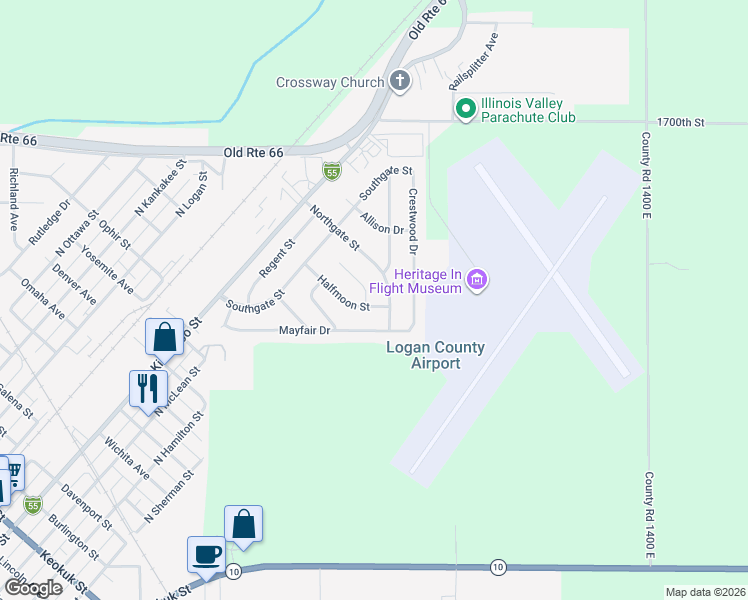 map of restaurants, bars, coffee shops, grocery stores, and more near 200 Halfmoon Street in Lincoln