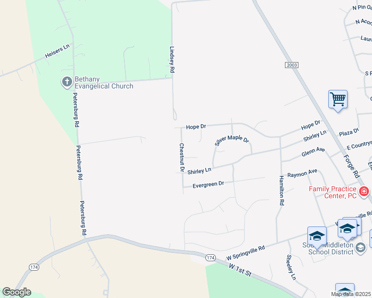 map of restaurants, bars, coffee shops, grocery stores, and more near 410 Chestnut Drive in Boiling Springs