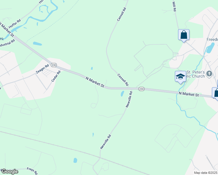 map of restaurants, bars, coffee shops, grocery stores, and more near 1667 North Market Street in Elizabethtown