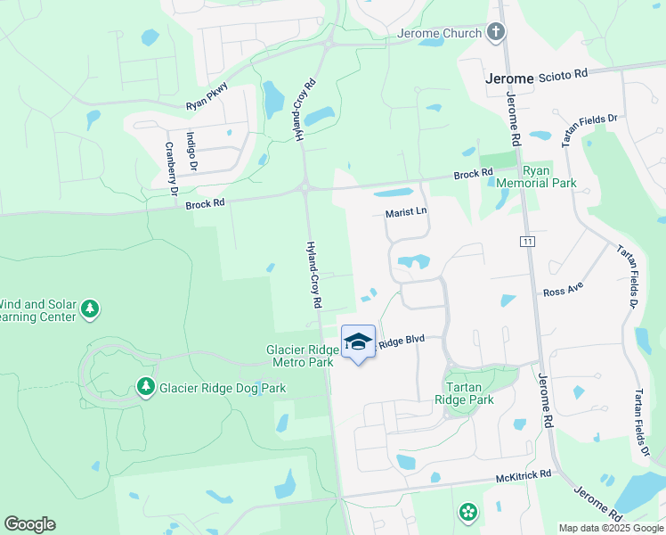 map of restaurants, bars, coffee shops, grocery stores, and more near 9990 County Highway 2 in Plain City