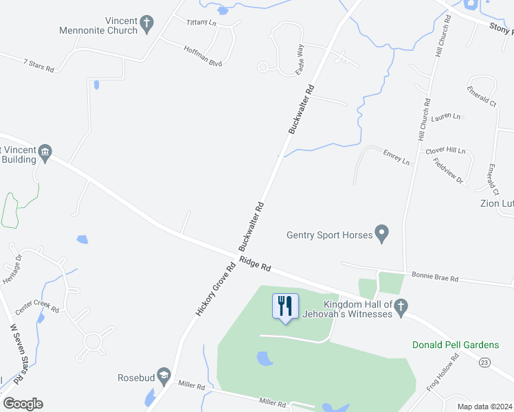 map of restaurants, bars, coffee shops, grocery stores, and more near 75 Buckwalter Road in Spring City