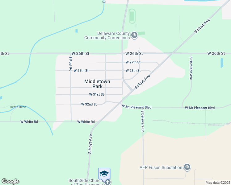 map of restaurants, bars, coffee shops, grocery stores, and more near 3320 West 31st Street in Muncie