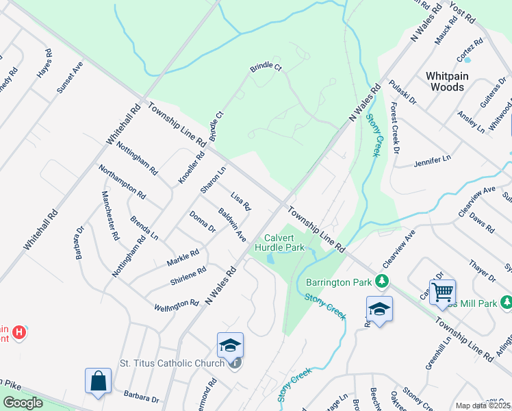 map of restaurants, bars, coffee shops, grocery stores, and more near 600 Lisa Road in Eagleville