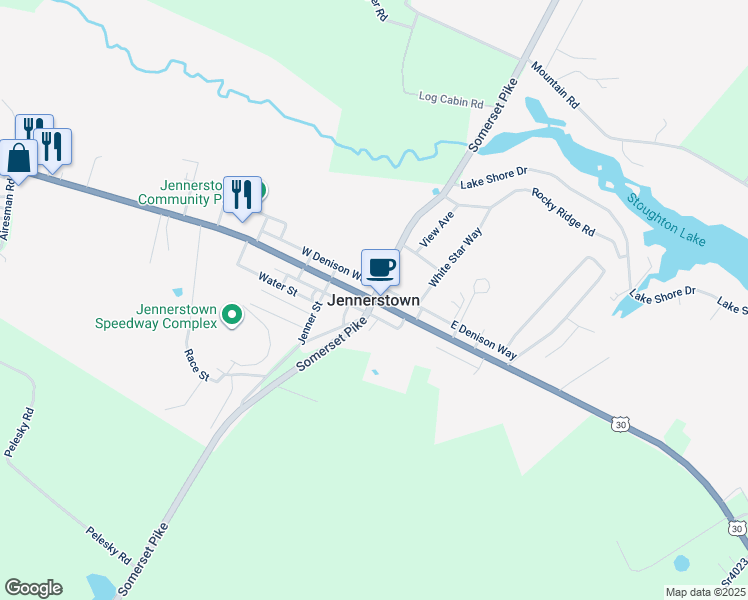 map of restaurants, bars, coffee shops, grocery stores, and more near in Jennerstown