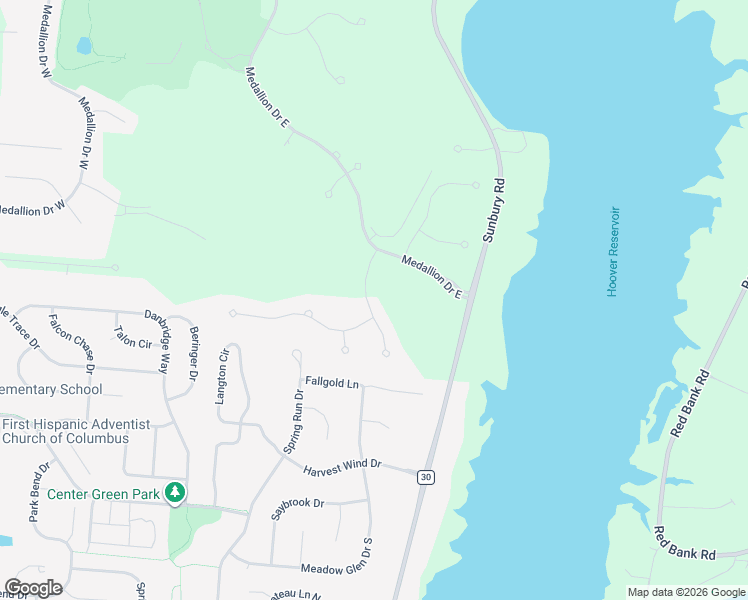 map of restaurants, bars, coffee shops, grocery stores, and more near 6055 Teasel Drive in Westerville