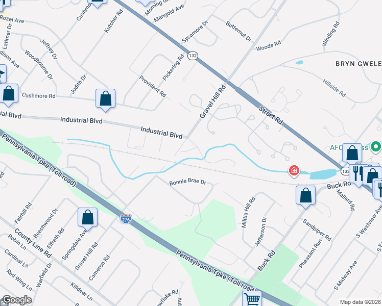 map of restaurants, bars, coffee shops, grocery stores, and more near 445 Nicholas Drive in Southampton
