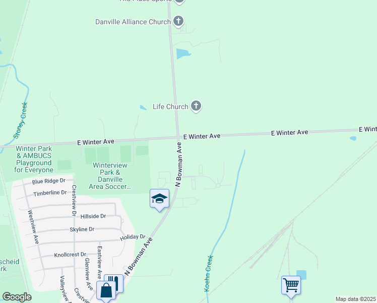 map of restaurants, bars, coffee shops, grocery stores, and more near 1213 Garden Drive in Danville