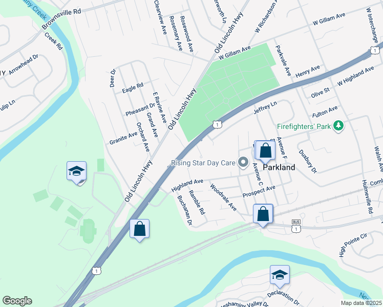map of restaurants, bars, coffee shops, grocery stores, and more near 1524 Super Highway in Langhorne