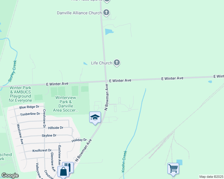 map of restaurants, bars, coffee shops, grocery stores, and more near 1213 Garden Drive in Danville