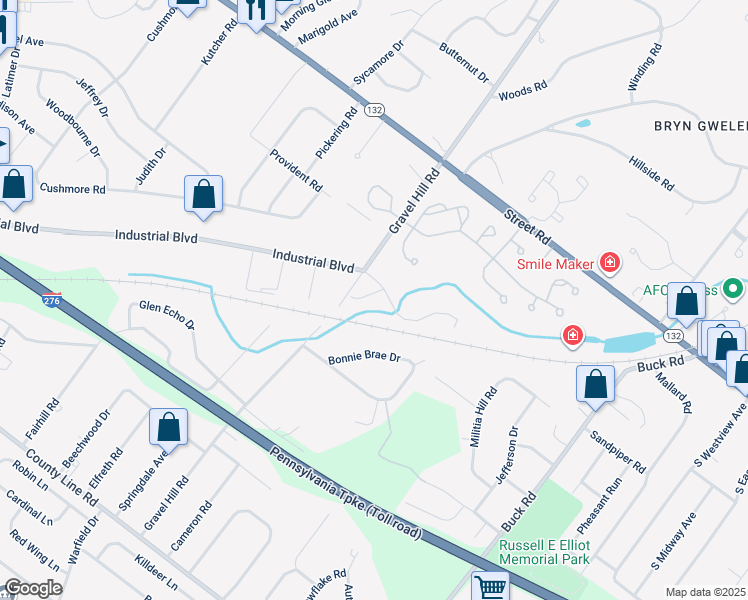 map of restaurants, bars, coffee shops, grocery stores, and more near 453 Nicholas Drive in Southampton
