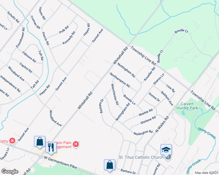map of restaurants, bars, coffee shops, grocery stores, and more near 629 Manchester Road in Eagleville