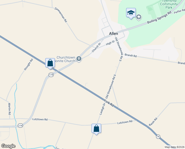 map of restaurants, bars, coffee shops, grocery stores, and more near 1410 York Road in Carlisle