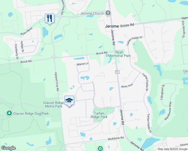 map of restaurants, bars, coffee shops, grocery stores, and more near 7240 Wilton Chase in Dublin