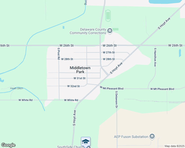 map of restaurants, bars, coffee shops, grocery stores, and more near 3320 West 31st Street in Muncie