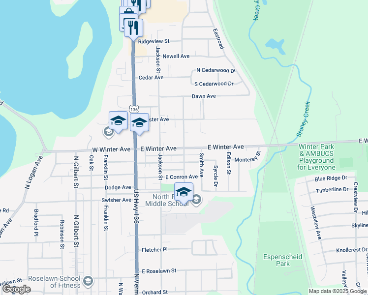 map of restaurants, bars, coffee shops, grocery stores, and more near 2101 North Washington Avenue in Danville