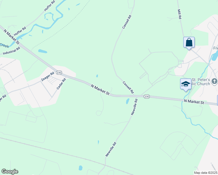 map of restaurants, bars, coffee shops, grocery stores, and more near 1681 North Market Street in Elizabethtown