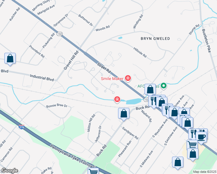 map of restaurants, bars, coffee shops, grocery stores, and more near 1808 Morris Circle in Southampton