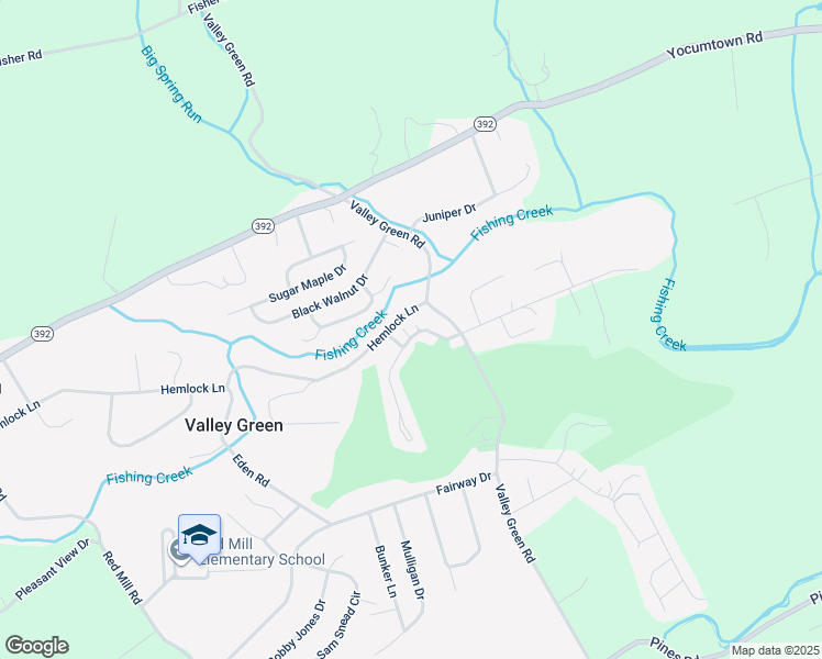 map of restaurants, bars, coffee shops, grocery stores, and more near 43 Saint Andrews Way in Valley Green