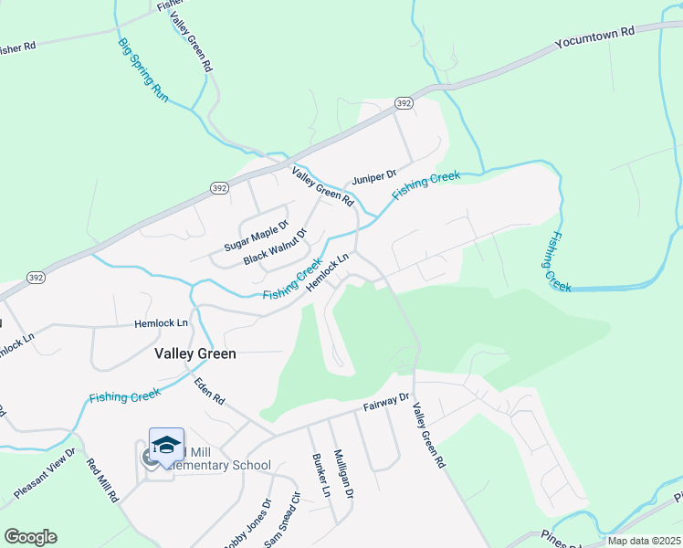 map of restaurants, bars, coffee shops, grocery stores, and more near 43 Saint Andrews Way in Valley Green