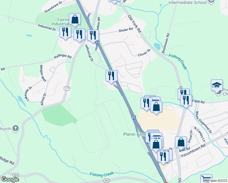 map of restaurants, bars, coffee shops, grocery stores, and more near Veterans of Foreign Wars Memorial Highway in Goldsboro