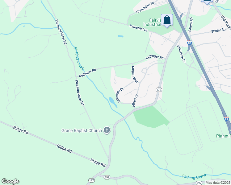map of restaurants, bars, coffee shops, grocery stores, and more near 128 Lakeside Drive in Lewisberry