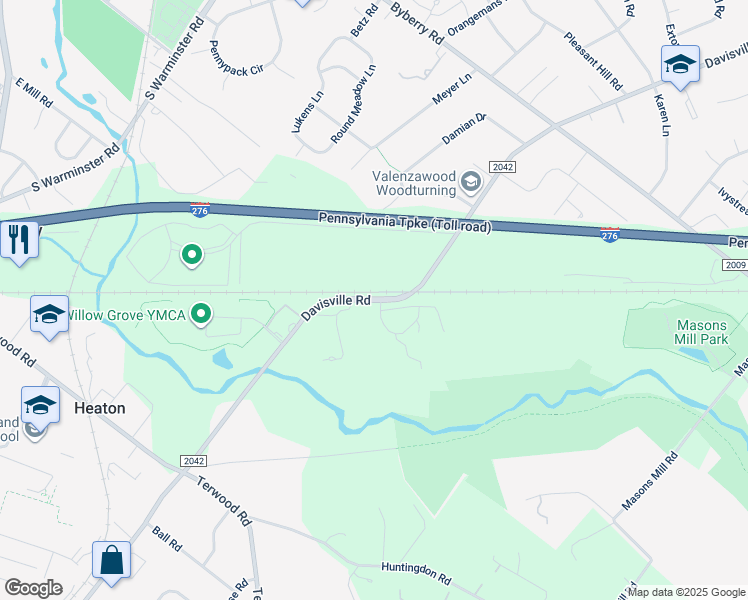 map of restaurants, bars, coffee shops, grocery stores, and more near in Hatboro