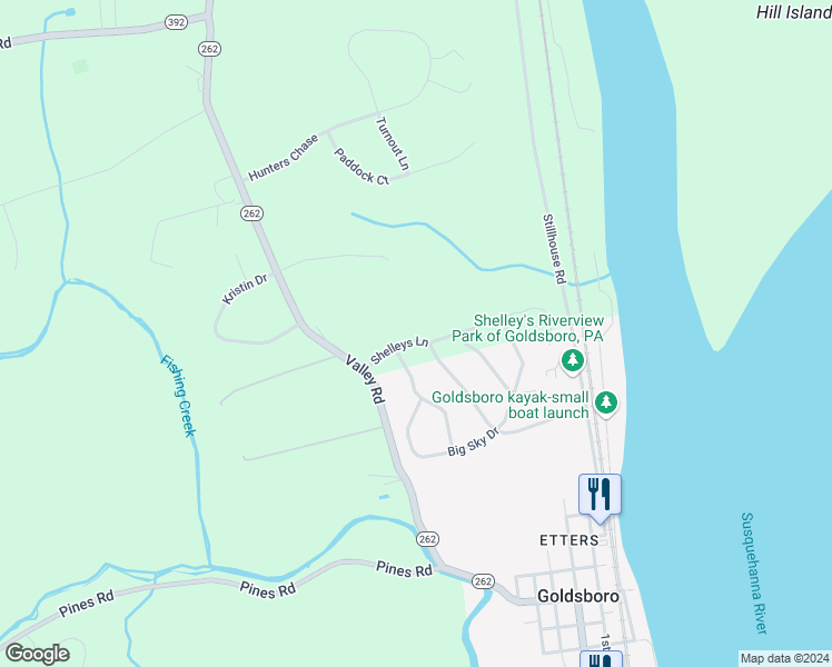 map of restaurants, bars, coffee shops, grocery stores, and more near 493 Shelleys Ln in Etters