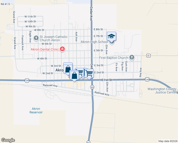 map of restaurants, bars, coffee shops, grocery stores, and more near 281 Cedar Avenue in Akron