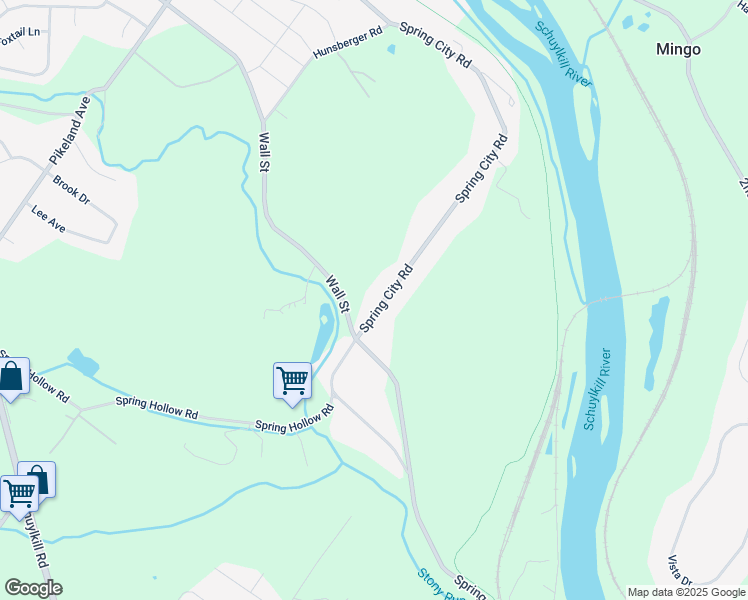 map of restaurants, bars, coffee shops, grocery stores, and more near 950 Spring City Road in Phoenixville