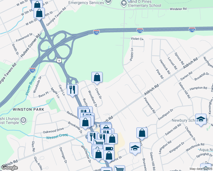 map of restaurants, bars, coffee shops, grocery stores, and more near 42 Flannigan Drive in Howell Township