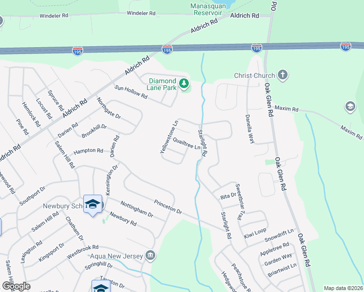 map of restaurants, bars, coffee shops, grocery stores, and more near 11 Moss Haven Way in Howell Township