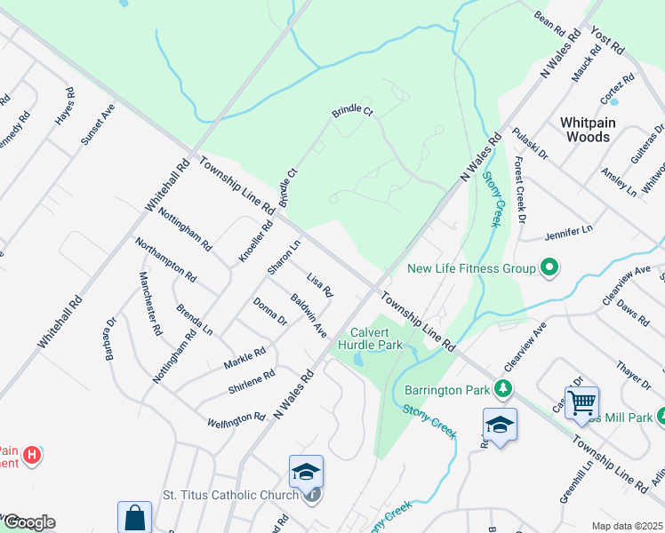 map of restaurants, bars, coffee shops, grocery stores, and more near 511 Township Line Road in Eagleville