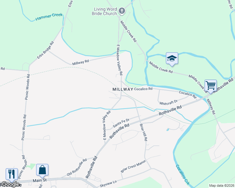 map of restaurants, bars, coffee shops, grocery stores, and more near in Rothsville
