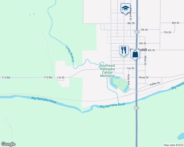 map of restaurants, bars, coffee shops, grocery stores, and more near 301 1st Street in Humboldt