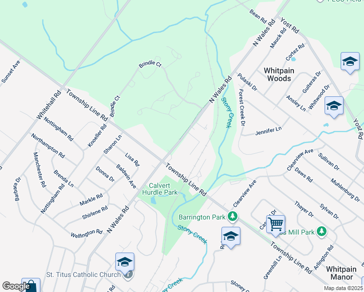 map of restaurants, bars, coffee shops, grocery stores, and more near 1760 North Wales Road in Blue Bell