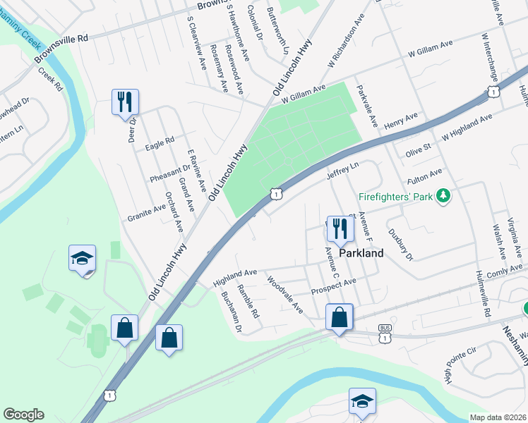 map of restaurants, bars, coffee shops, grocery stores, and more near 706 Fox Court in Langhorne