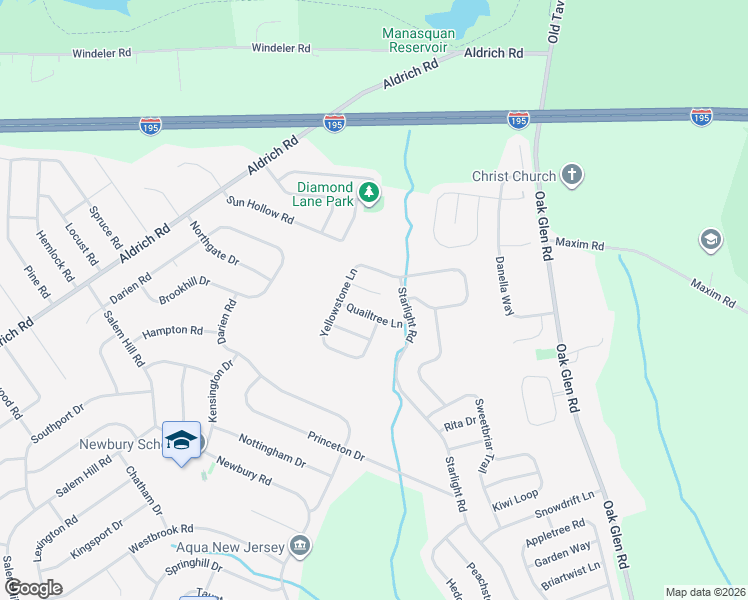 map of restaurants, bars, coffee shops, grocery stores, and more near 11 Moss Haven Way in Howell Township